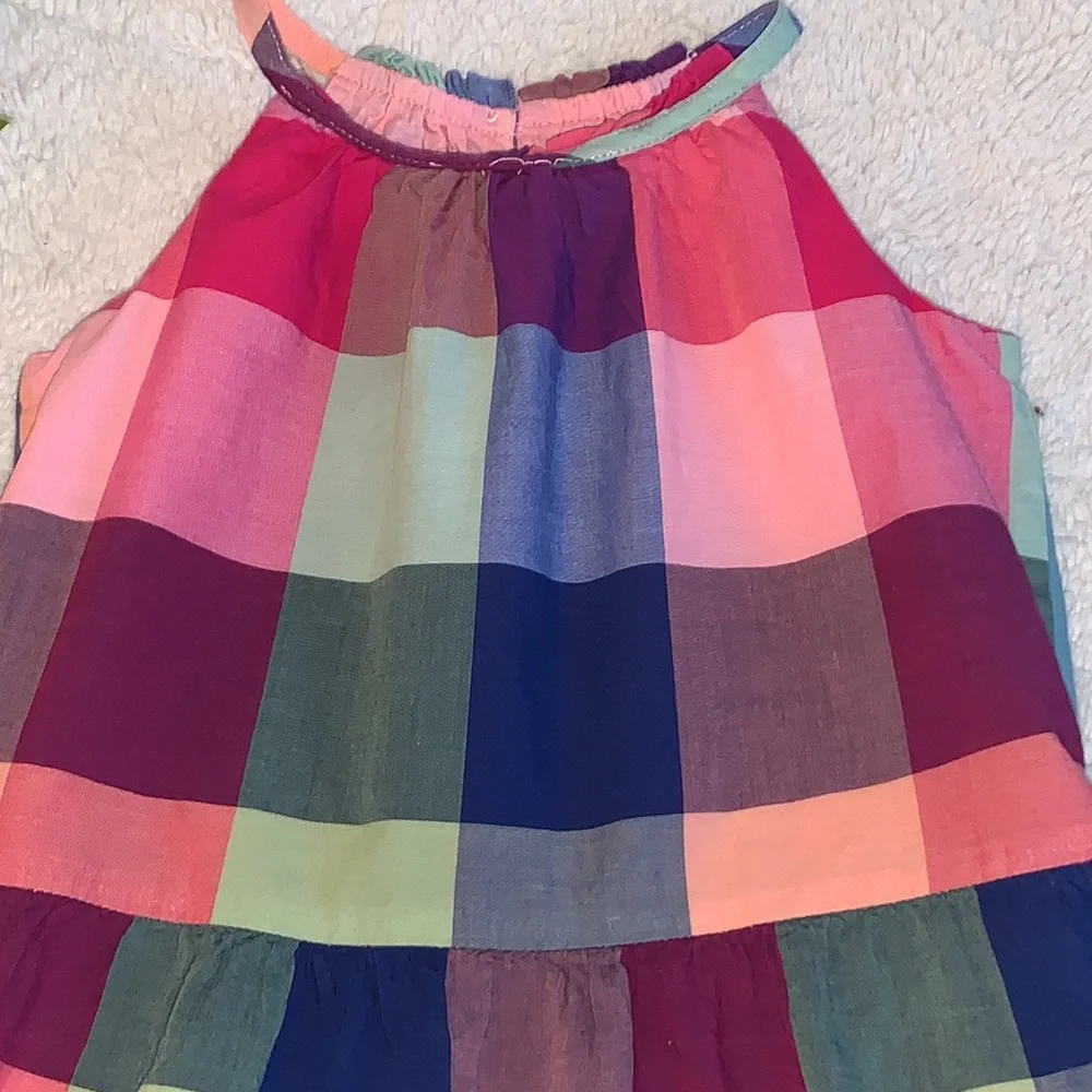GAP 4 Checkered Green Blue Pink Sundress EUC Dress